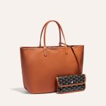 Goyard Goyardine Black and Brown Anjou PM Reversible Tote Palladium Hardware